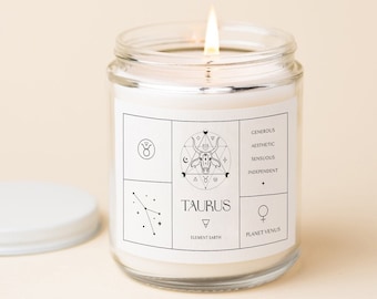 Taurus Gift Taurus Candle Birth Month Candle Gifts for Her Taurus Birthday Candle Astrology Gifts Birthday Gift Candles Taurus Gifts CF11