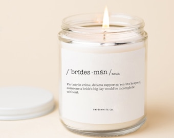 Bridesman Proposal Bridesman Gifts Bridesman Definition Candle Bridal Party Favor Gifts BridesMan Wedding Day Memento W43