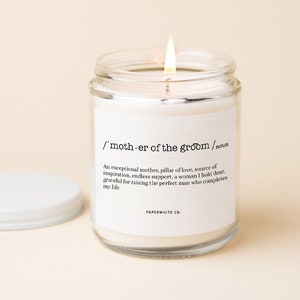 Mother Of The Groom Gift Mother Of The Groom Candle Mother of Groom Gift Mother In Law Candle Bridal Parents Gifts Mom Wedding Candle W42 image 1