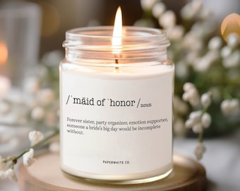 Maid of Honor Candle Maid of Honor Proposal Maid of Honor Gifts MOH Proposal Gift Bridal Party Gifts Wedding Party Candle Maid of Honor W39S