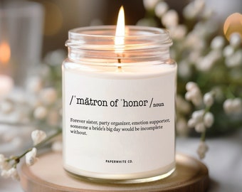 Matron Of Honor Proposal Matron of Honor Candle Matron Of Honor Gift Candle MOH Gift Bridal Party Candle Wedding Gifts Matron of Honor W40S