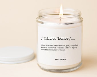 Maid of Honor Candle MOH Gift maid of honor gift Sister Maid Of Honor Proposals Maid Of Honour Gifts Maid Of Honor Gift From Bride W39