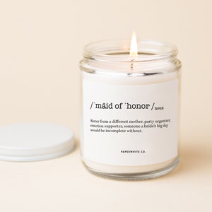 Maid of Honor Candle MOH Gift Matron Of Honor Gift Bridesmaid Candles Maid Of Honor Proposals Maid Of Honour Gifts W39