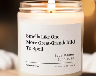 First Great-Grandchild Candle, Heartfelt Pregnancy Surprise for Family, Legacy Gift Reveal R4