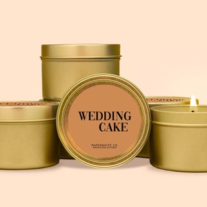 Bridesmaid Candle Wedding Cake Candle Bridesmaid Gifts Small Candle Bridal Party Gifts Bridesmaid Proposal 4 Oz Gold Tin Candle Favors W12 4oz Tin Terra Cotta