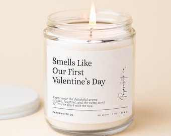 Valentines Gift For Him Valentine Candle Vday Gifts For Him Valentines Gift for Boyfriend Smells Like Our First Valentine's Day Candle F34