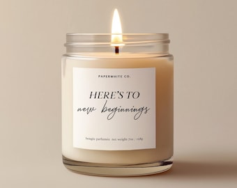 New Beginnings Candle, Custom Housewarming Gift, Perfect for New Home, Career Transition H33