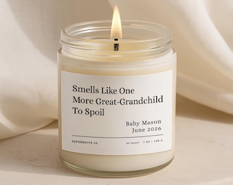 First Great-Grandchild Candle, Heartfelt Pregnancy Surprise for Family, Legacy Gift Reveal R4