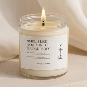 Elegant Candle for Bridal Party, Unique Proposal Keepsake for Weddings, Thoughtful Gift Idea for Bridesmaids W35