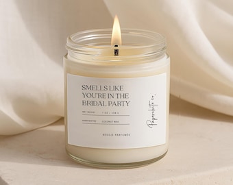 Elegant Candle for Bridal Party, Unique Proposal Keepsake for Weddings, Thoughtful Gift Idea for Bridesmaids W35