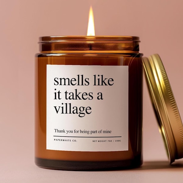 Personalized Appreciation Candle – It Takes a Village Thank You for Those Who Make a Difference AH13