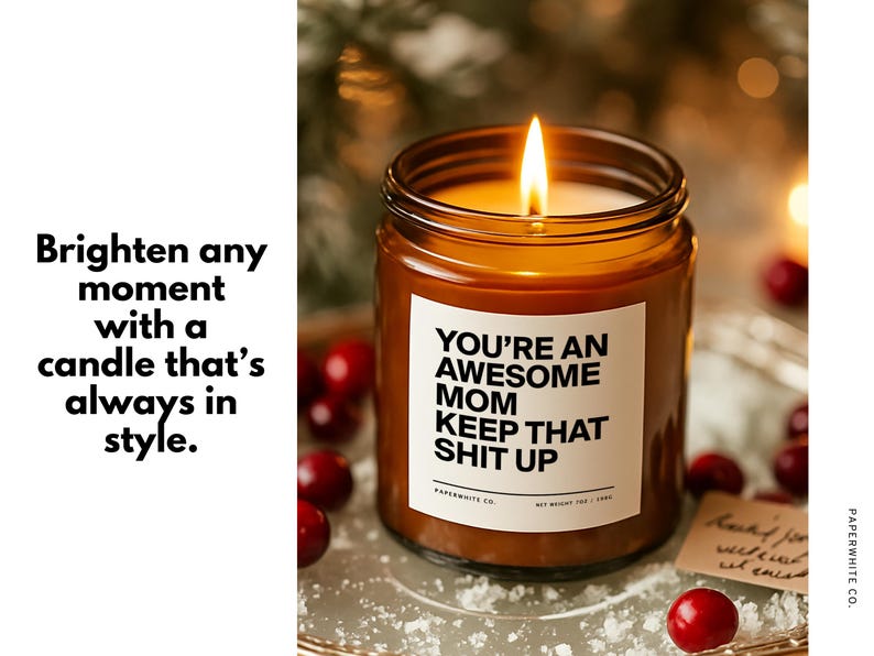 Mothers Day Gifts for Mom from Daughter, Funny Mom Candle for Birthday Gifts New Mom Wife Home Gift Personalized Mother Daughter Candle AG32 image 3