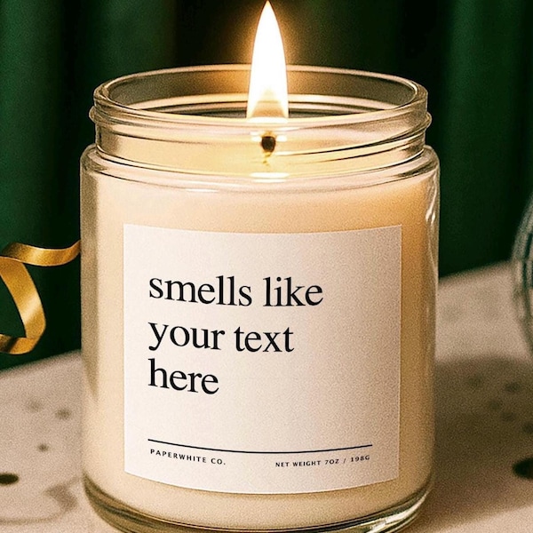 Smells like Custom Candle, Personalized Gift Scented Candle For Mom, Teacher Appreciation, Birthday, Friendship, Team and Employees G90