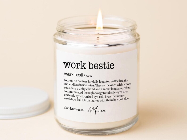 Work Bestie Candle, Coworker, Friend, Best Friend At Work Gift, New Job, Leaving Job