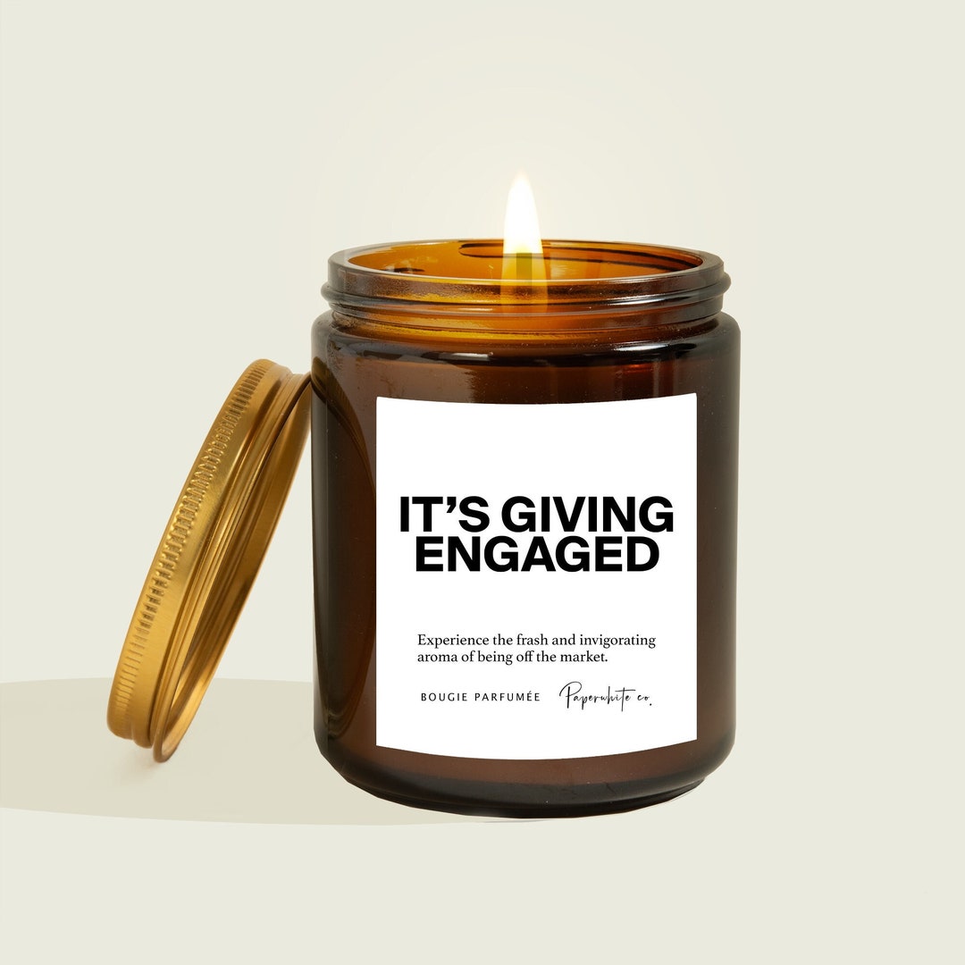 It's Giving Engaged Candle Engagement Candle Gifts for Etsy