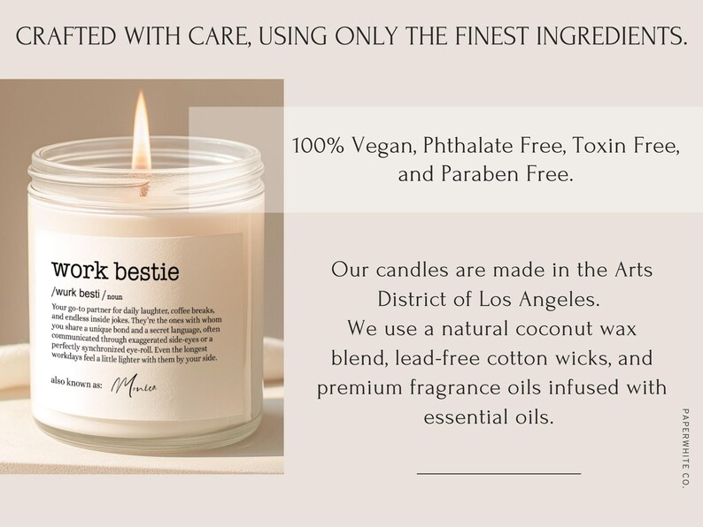 Work Bestie Candle, Coworker, Friend, Best Friend At Work Gift, New Job, Leaving Job
