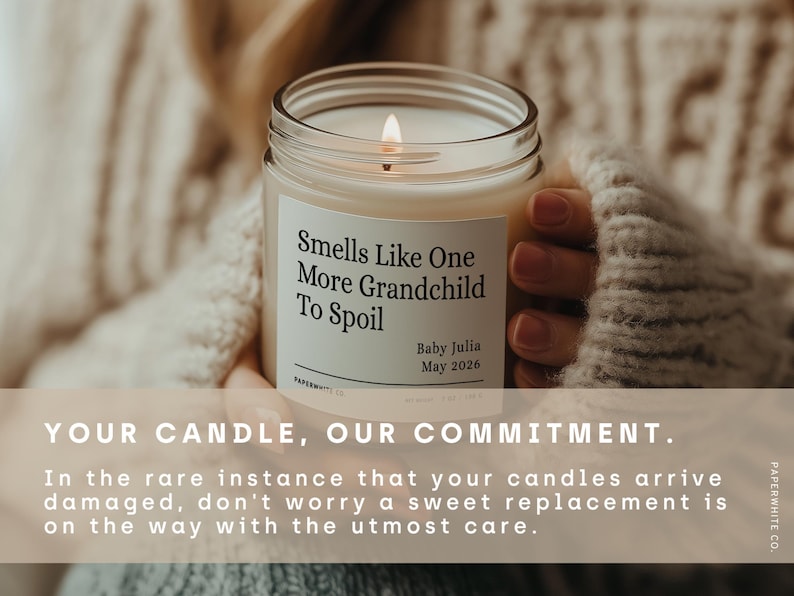 Pregnancy Reveal Custom Gift Candle, Pregnancy Announcement Gift Baby Announcement Candle, Gift for Grandparents for Parents Baby Reveal