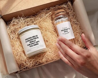 Mother's Day Gift Box, Personalized Spa Basket, Candle Set, Daughter Birthday Bundle F44M9