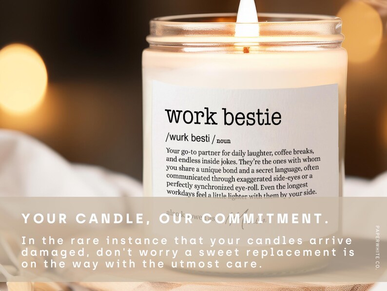 Work Bestie Candle, Coworker, Friend, Best Friend At Work Gift, New Job, Leaving Job