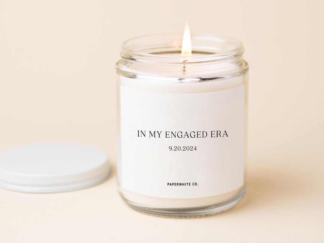 "In My Engaged Era" Lavender Soy Candle - Porcelain Jar, 6oz, 35-Hour Burn, Perfect Engagement Gift For Bride-to-Be - View #9