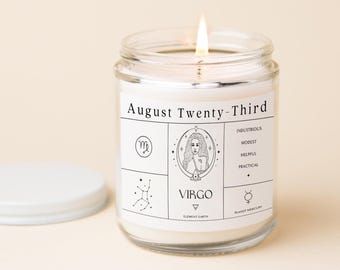 Personalized Birthdate Candle, Custom Birthday Gift, Zodiac Sign Candle, Birth Month Gift For Her Customized Astrology Birthday Candle F67