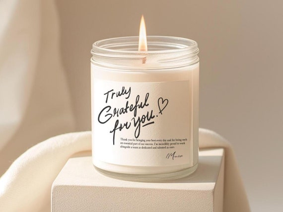 Thank You Gift For Employee Appreciation Custom Candle, Coworker Gift, Client, Staff, Team Appreciation, Best Team Personalized Candles F71