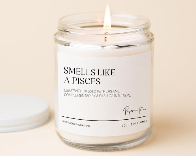 Pisces Candle Zodiac Candles Pisces Gifts Moon Sign Horoscope February Birthday Gift For Her March Candle Gift For Best Friend Presents F10