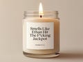 Personalized Engagement Candle, He Hit The Jackpot Funny Engagement Gifts For Couple Funny Wedding Gift For Bride to Be, Future Mrs Gift W85