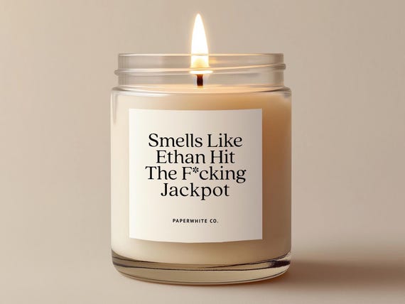 Personalized Engagement Candle, He Hit The Jackpot Funny Engagement Gifts For Couple, Future Mrs Gift Funny Wedding Gift For Bride to Be W85