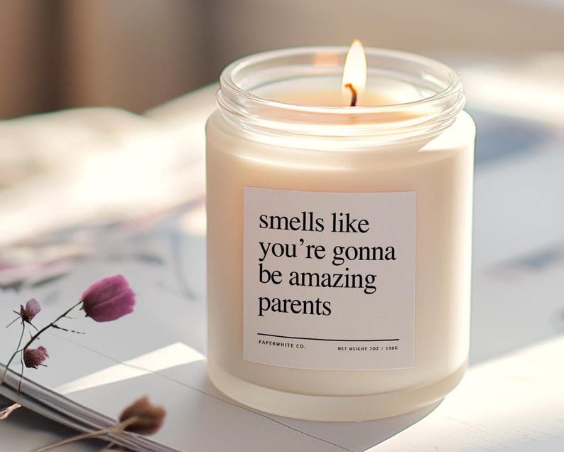 Personalized New Parent Gift, Expecting Mom Funny Candle Gift for New Parents, Custom New Mom Gift