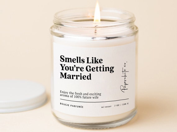 Newly Engaged Gift Candle, Congrats Engagement Couple Unique Wedding Gifts W36