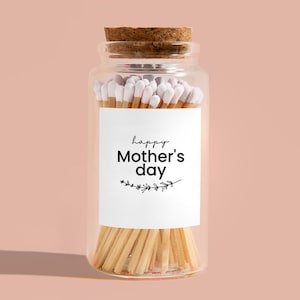 Mothers Day Gift From Daughter Coloured Matches Long matchstick Custom Matches Personalized Safety matches in Jar Decorative Matches M9