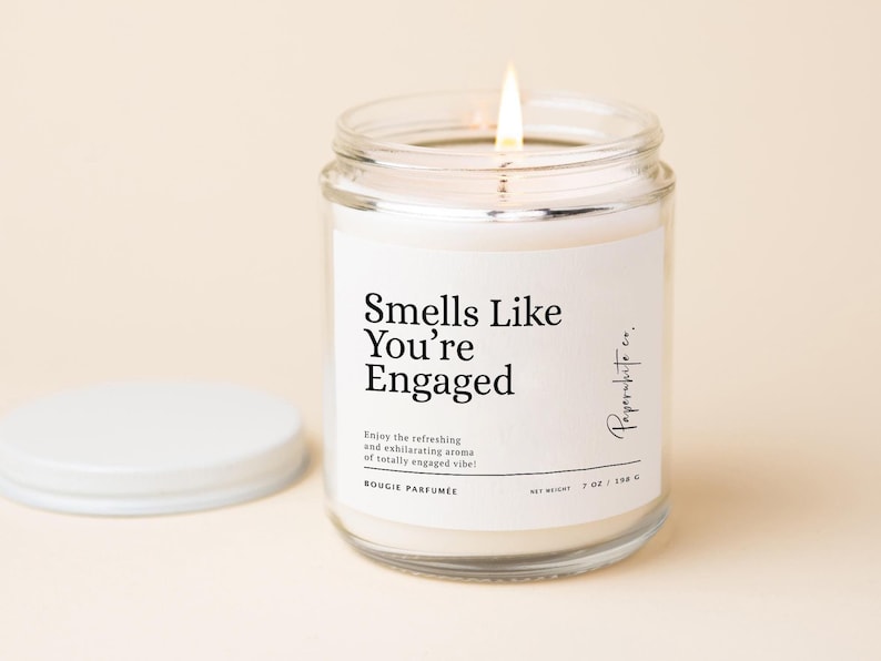 Engagement Candle Gift For Newly Engaged Couple, a perfect gift for her engagement