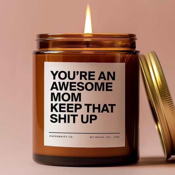 Mothers Day Gifts for Mom from Daughter, Funny Mom Candle for Birthday Gifts New Mom Wife Home Gift Personalized Mother Daughter Candle AG32