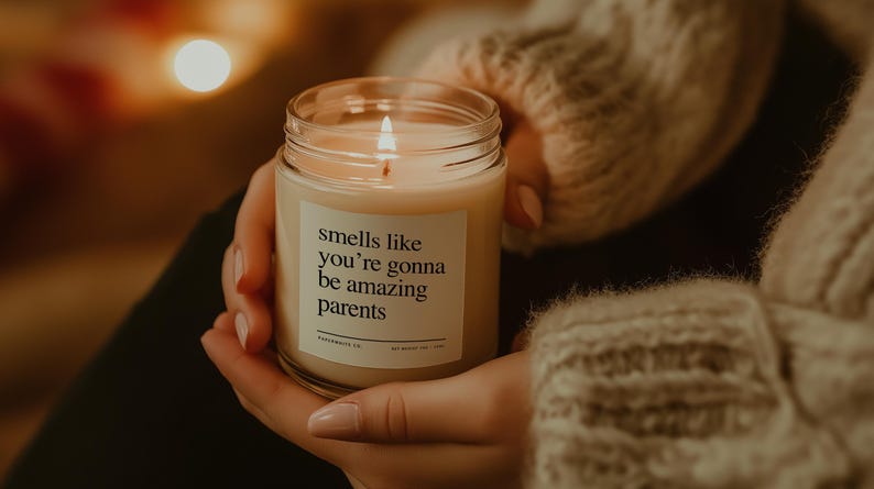 Personalized New Parent Gift, Expecting Mom Funny Candle Gift for New Parents, Custom New Mom Gift