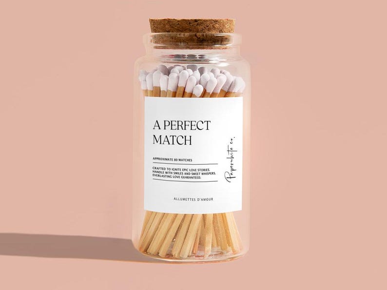 Engagement Gifts Personalized Matches A Perfect Match in Jar With ...