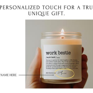 Work Bestie Candle, Coworker, Friend, Best Friend At Work Gift, New Job, Leaving Job