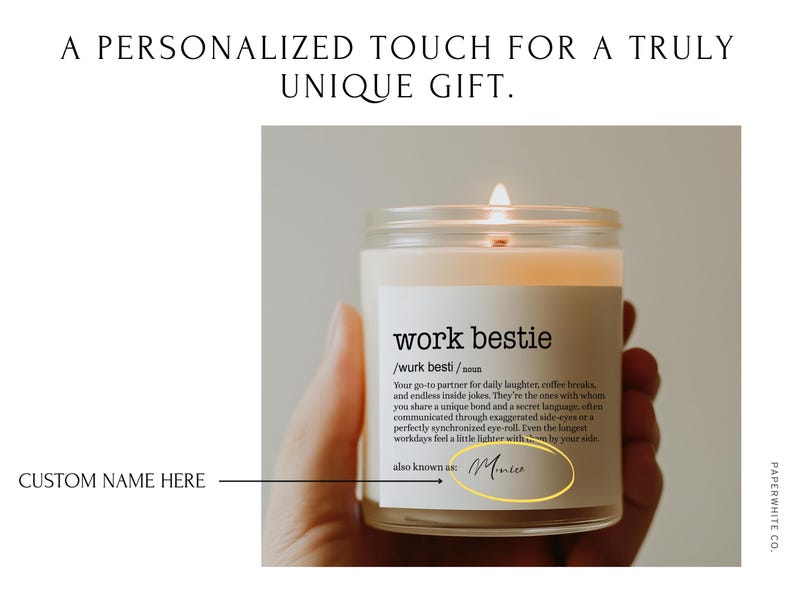 Work Bestie Candle, Coworker, Friend, Best Friend At Work Gift, New Job, Leaving Job