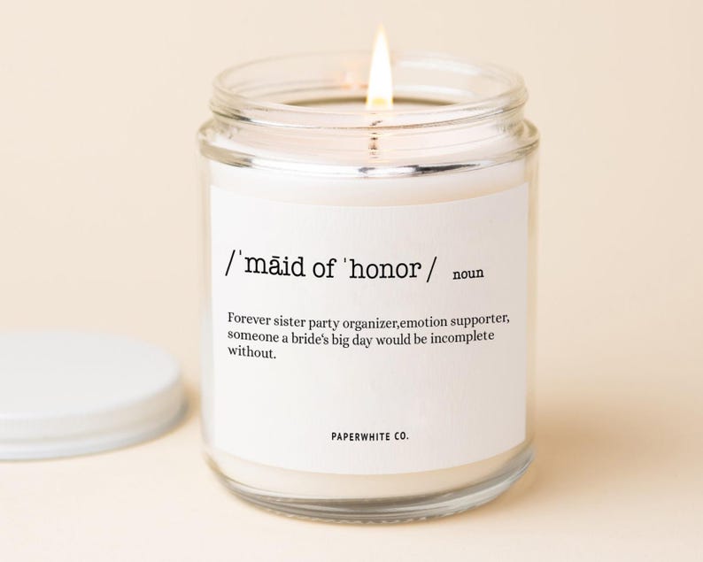 maid of honor candle custom gift for MOH