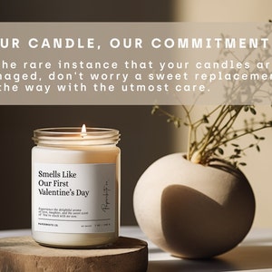 Valentines Gift For Him Valentine Candle Vday Gifts For Him Valentines Gift for Boyfriend Smells Like Our First Valentine's Day Candle F34 image 3
