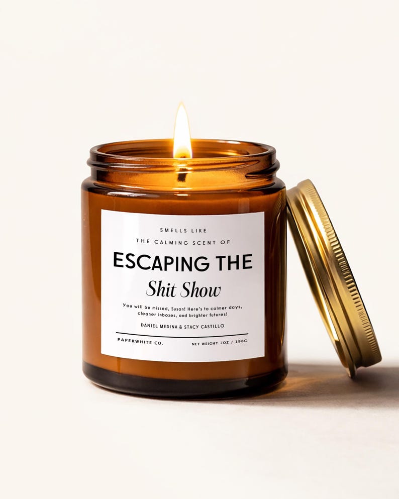 Escaping The Shit Show Funny Candle Gift for Coworker, Retirement Gift, Boss Leaving, Going Away, Farewell