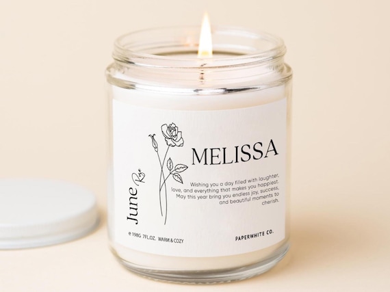 June Birthday Gift June Birth Flower Candle June Girl Gift for June Birthday Birth Month Flower Birth Month Candle Birthdate Candle BM1