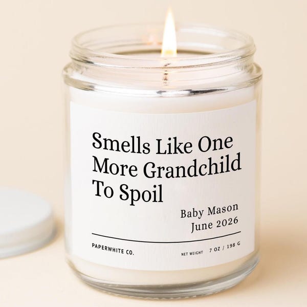 Pregnancy Reveal Custom Gift Candle, Pregnancy Announcement Gift Baby Announcement Candle, Gift for Grandparents for Parents Baby Reveal F88