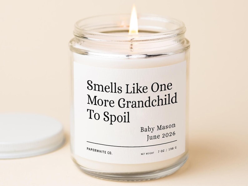 Pregnancy Reveal Custom Gift Candle, Pregnancy Announcement Gift Baby Announcement Candle, Gift for Grandparents for Parents Baby Reveal
