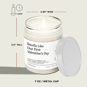 Valentines Gift For Him Valentine Candle Vday Gifts For Him Valentines Gift for Boyfriend Smells Like Our First Valentine's Day Candle F34 image 5