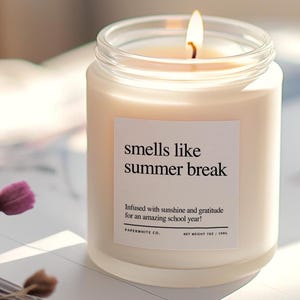 Teacher Gifts Teacher Appreciation Gifts Personalized Teacher Candle Gifts For Teacher End of Year Teacher Gift Smells Like Summer Break H11