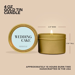 Bridesmaid Candle Wedding Cake Candle Bridesmaid Gifts Small Candle Bridal Party Gifts Bridesmaid Proposal 4 Oz Gold Tin Candle Favors W12 4oz Tin Powder Blue