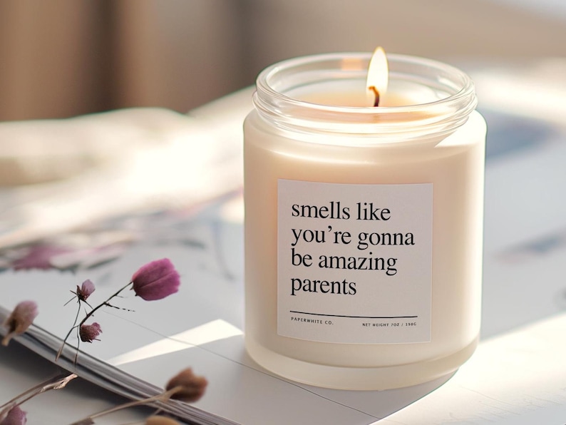 Personalized New Parent Gift, Expecting Mom Funny Candle Gift for New Parents, Custom New Mom Gift