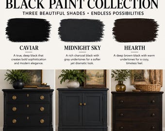 Dixie Belle BLACK Furniture Paint - Craft, Furniture, Cabinets - Chalk Mineral Paint - True Black, Jet Black
