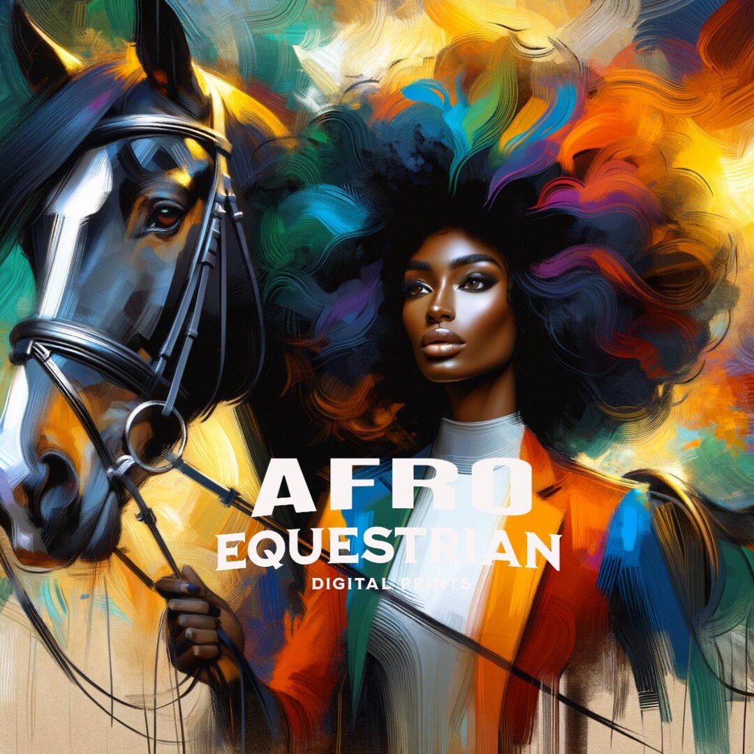 Afro Equestrian Art Print: Black Woman Rider (digital Download) - Etsy